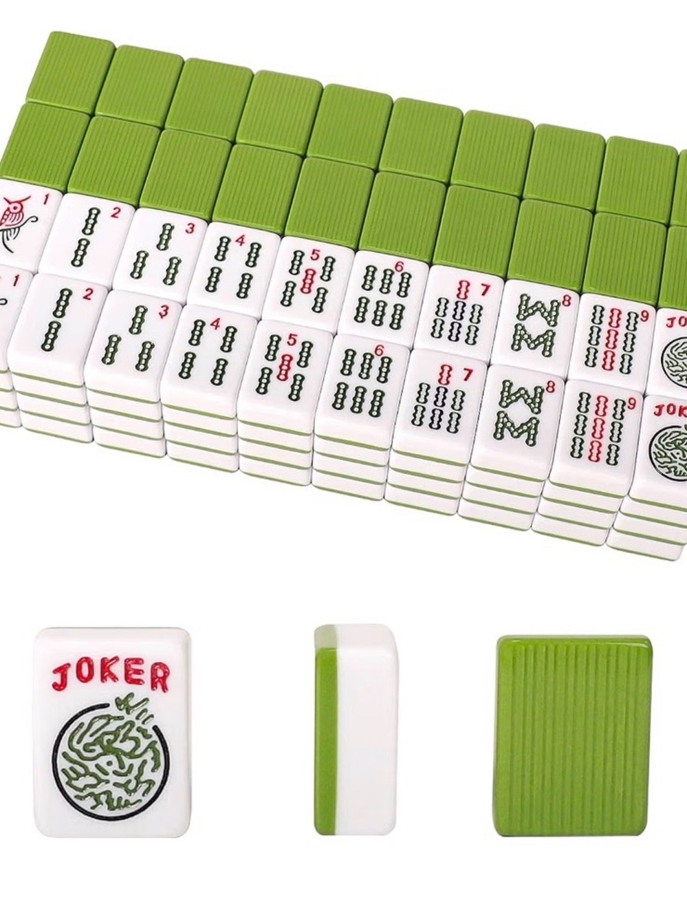 Gustaria -American Green & White Mahjong Tile Set - 166 Piece
